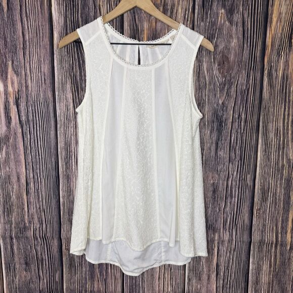 Soft Surroundings Women's Ecru Lace Lined Florensia Tank Small NWT $69 - Picture 1 of 12